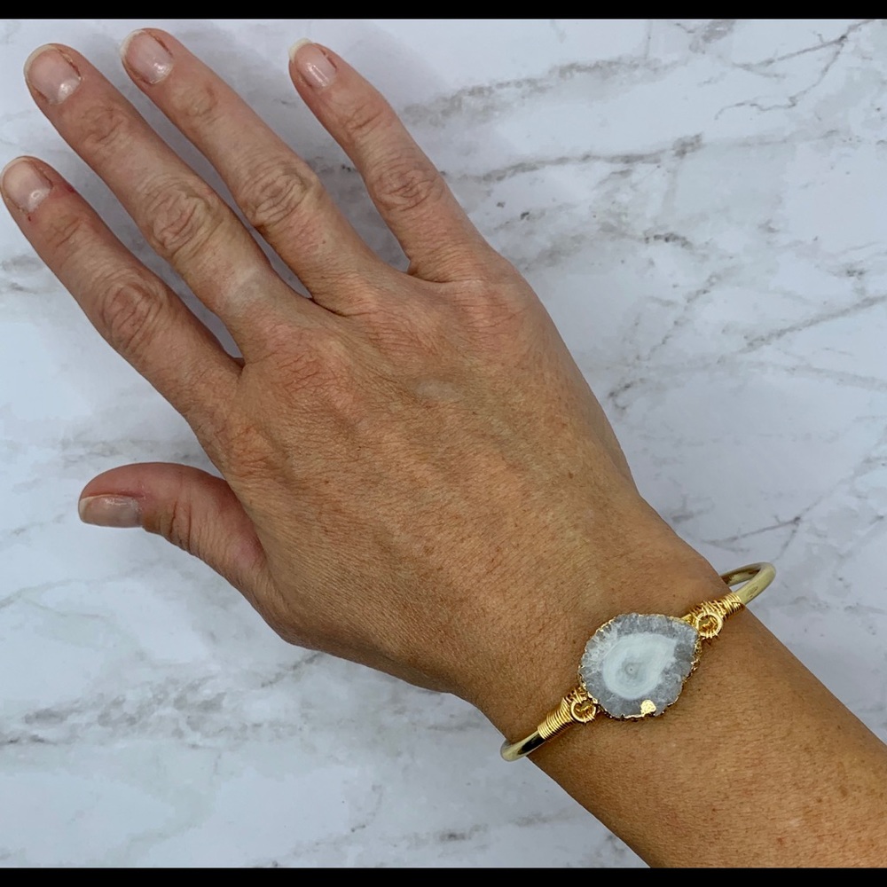 Solar Druzy Bangle Bracelet